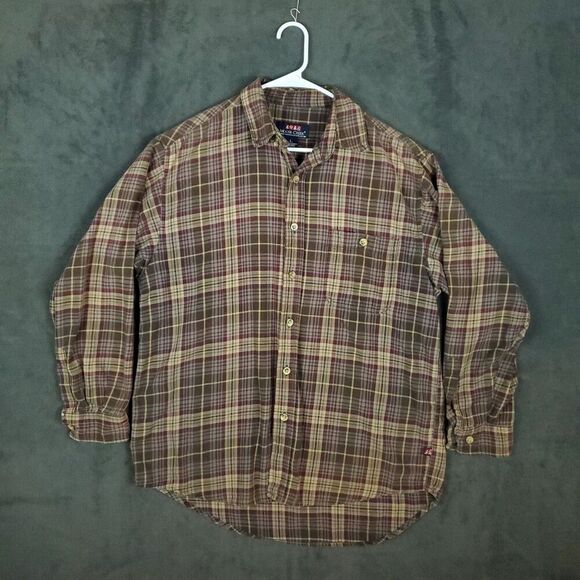 Moose Creek Flannel Lot Of 2 Button Down Shirt Men's Large Brown Plaid Workwear - Picture 5 of 14